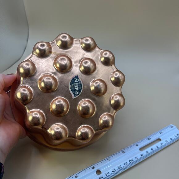 Vintage Mirro Copper Tone Aluminum Jello Cake Mold 6" Diameter Wall Decor - Picture 6 of 10